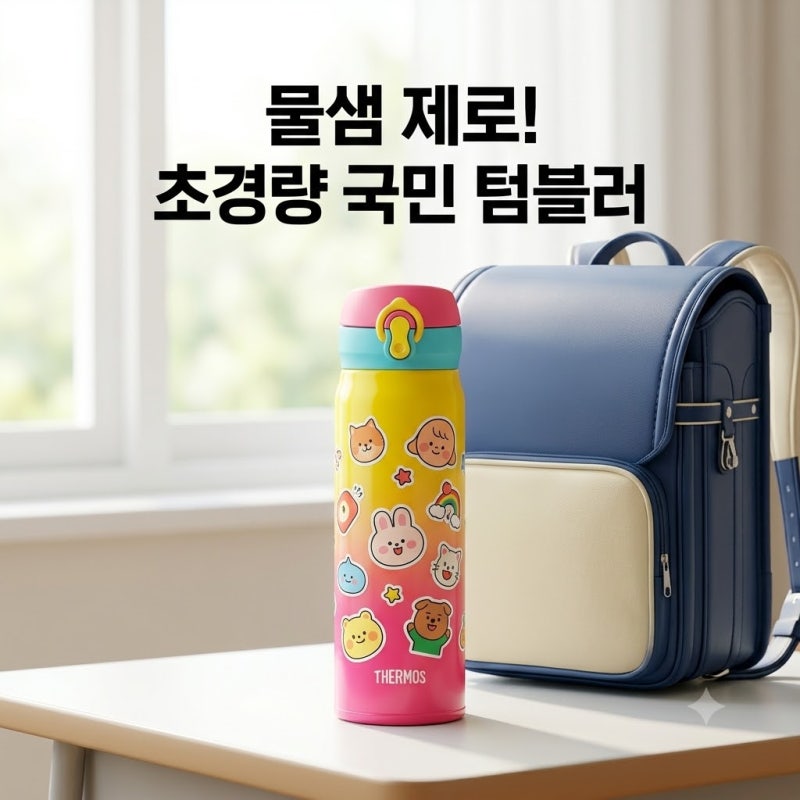 써모스 텀블러 마이 디자인 보틀 500ml JNR-502K｜유치원 초등학생 물병, 물샘 걱정 덜어준 보온....