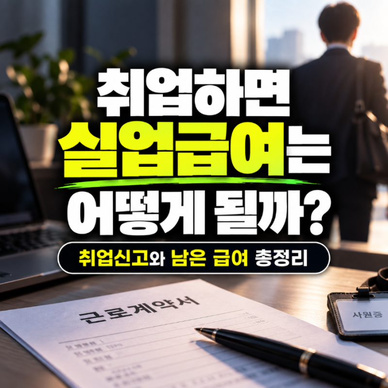 실업급여 받다가 취업하면 달라지는 것｜취업신고와 남은 급여 총정리