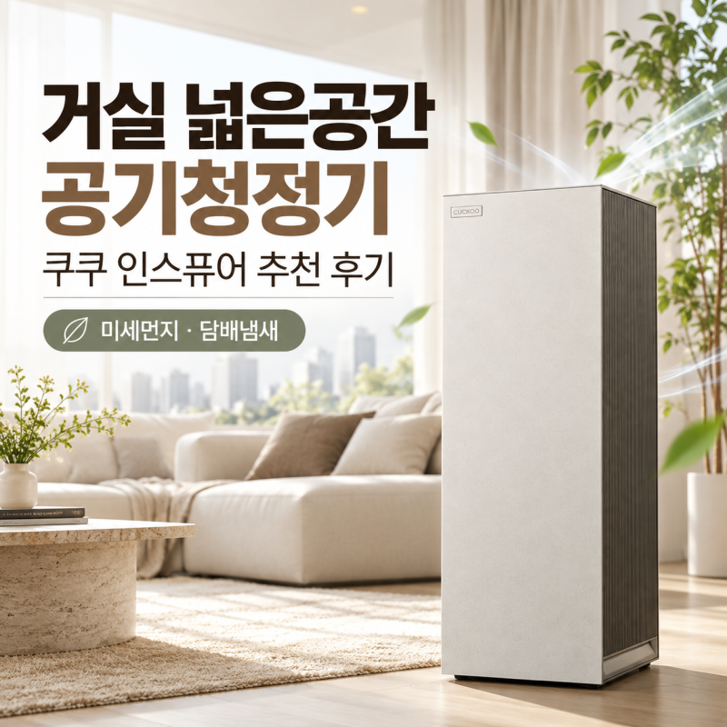 30평대 거실 넓은공간 공기청정기 쿠쿠 인스퓨어 추천 후기(+미세먼지,담배냄새)