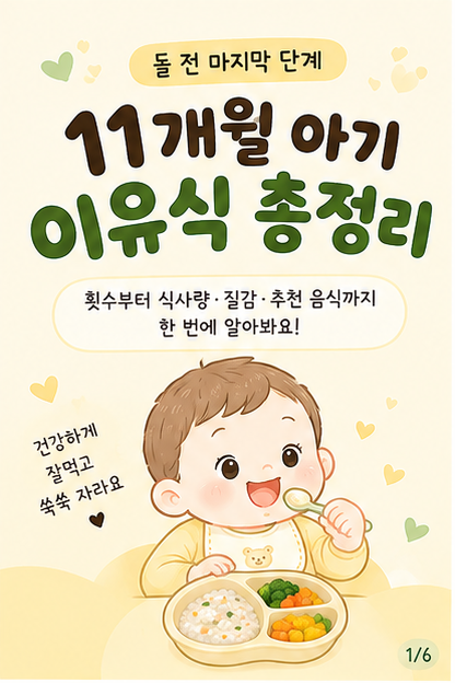11개월 아기 이유식 총정리｜식단표 횟수·식사량·질감·추천 음식·주의사항
