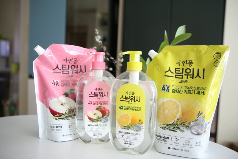 쫀쫀풍성 거품 자연퐁 스팀워시 4X 프리미엄 주방세제추천