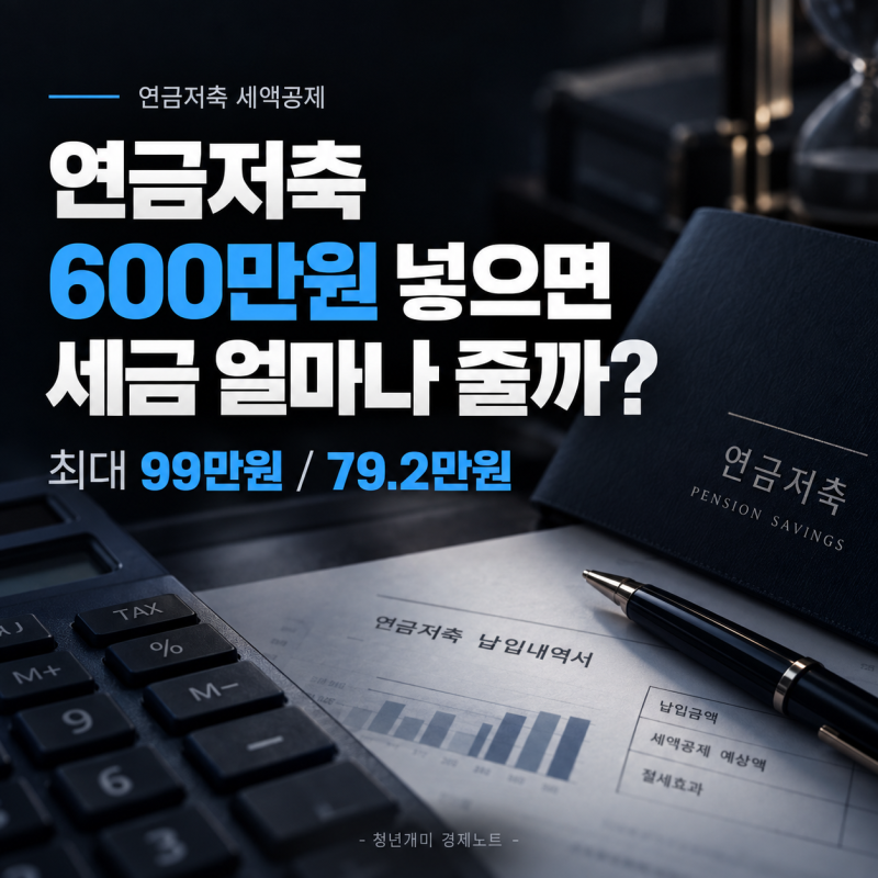 "600만원 넣으면 세금 얼마나 줄까?" 연금저축 세액공제 한도·공제율 계산