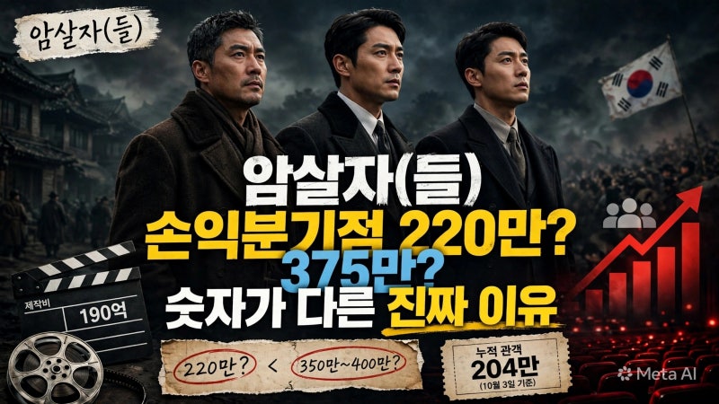 암살자(들) 손익분기점 220만? 375만? 숫자가 다른 진짜 이유