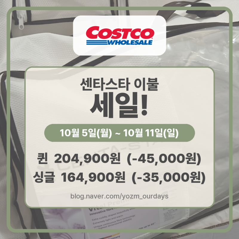 [코스트코] 센타스타 할인 가격정보, 10월 11일까지!