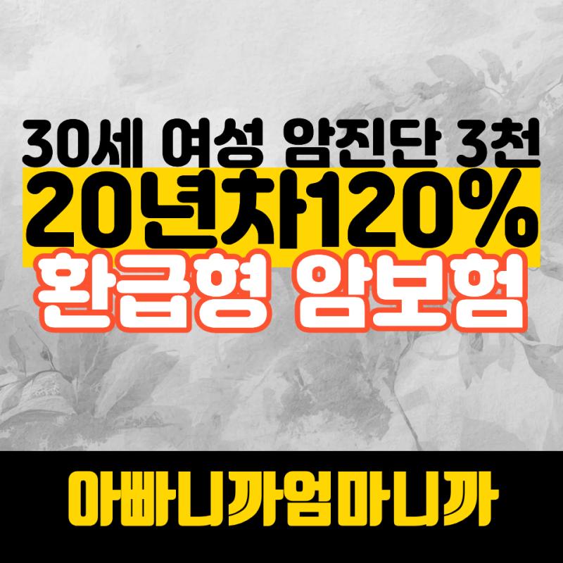 삼성생명 신한생명 한화생명 교보생명 없는 만기환급형 암보험 20년차 124%환급받기(소멸형 ....