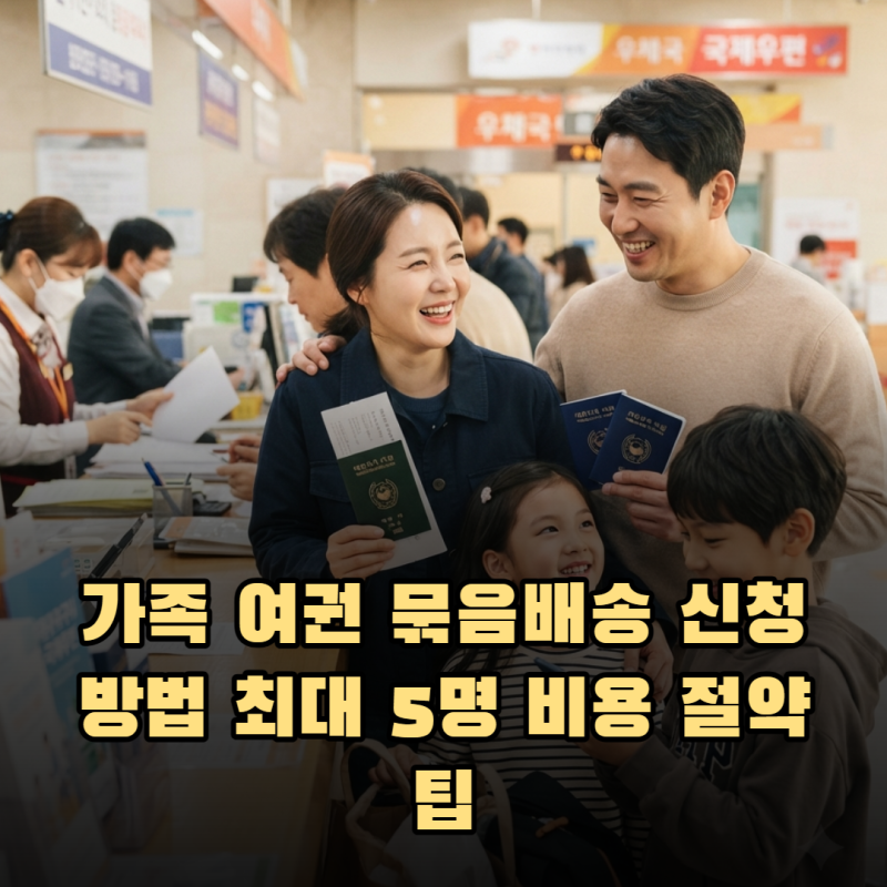 가족 여권 묶음배송 신청 방법 최대 5명 비용 절약 팁