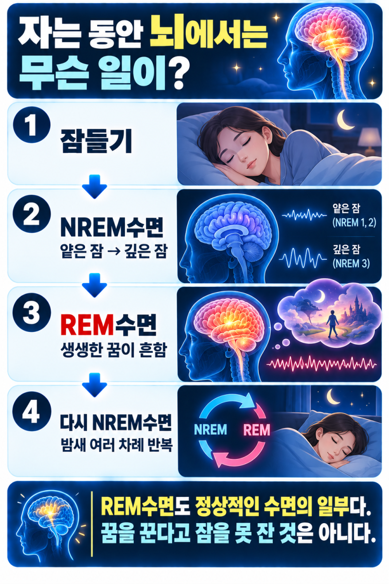 꿈을 많이 꾸면 잠을 제대로 못 잔 걸까? REM수면과 꿈의 관계