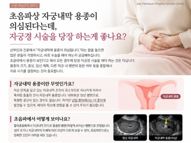 자궁내막 용종은 꼭 제거해야 할까요? ㅡ 자궁경 검사와 난임 치료 전, 제거가 필요한 경우를....