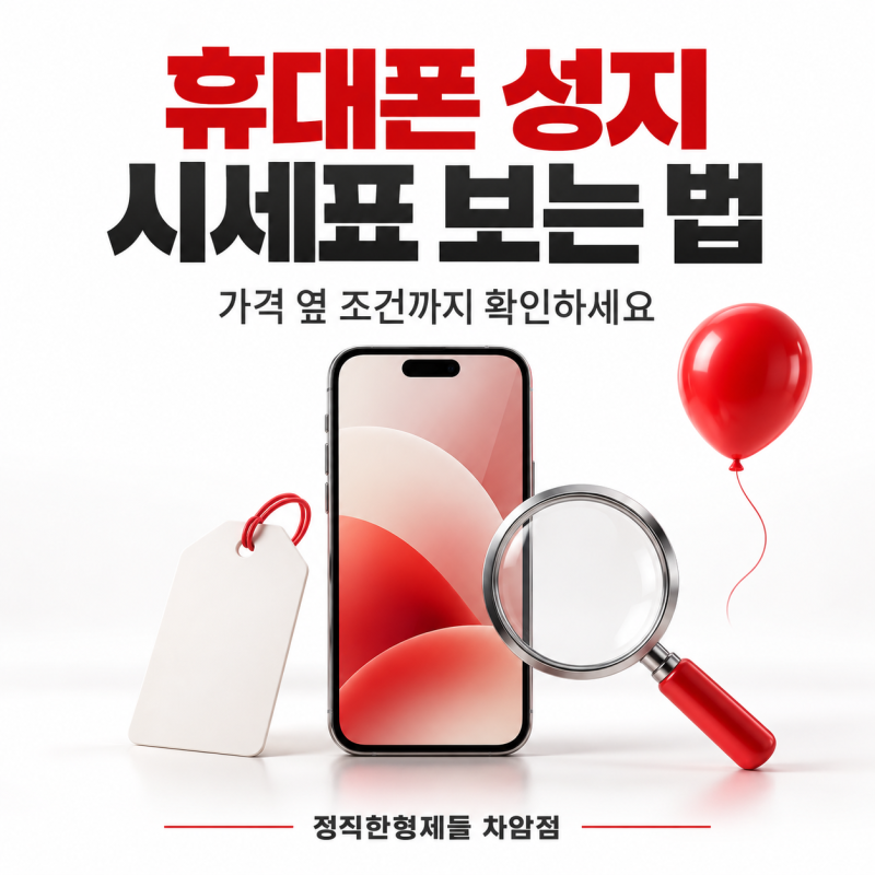 휴대폰 성지 시세표 보는 법, 기기값·요금제·부가서비스 확인하기