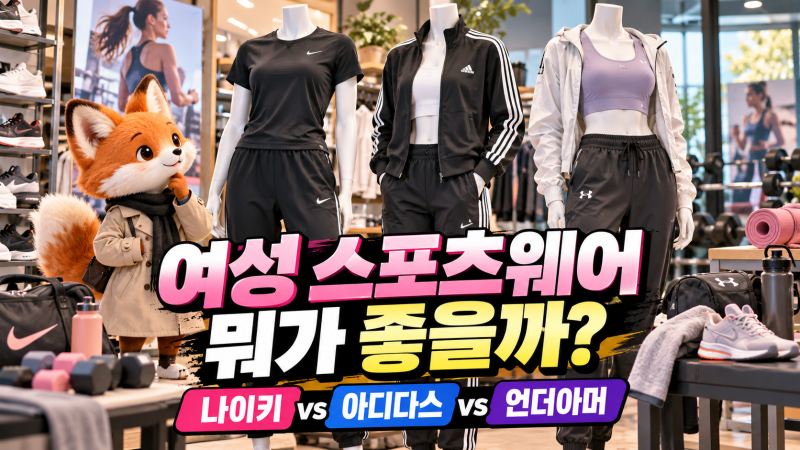 여성 스포츠웨어 비교｜나이키 vs 아디다스 vs 언더아머, 운동복 뭐가 좋을까?