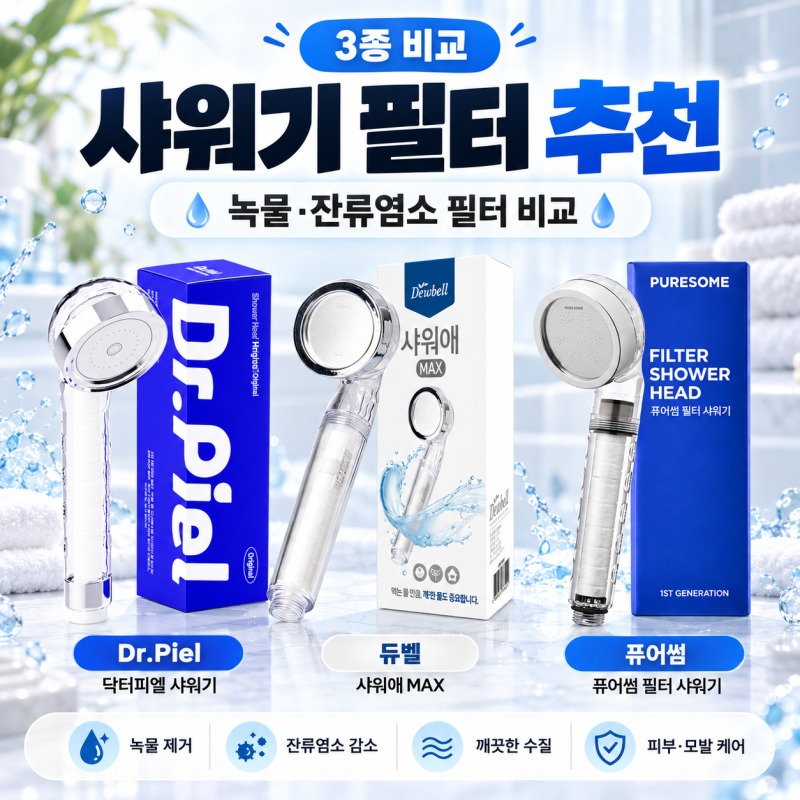 샤워기 필터 추천｜녹물·잔류염소 필터 종류 어떤 게 좋을까?