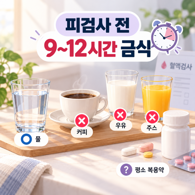 피검사 공복은 몇 시간 해야 할까? 물·커피·약 복용 기준 정리