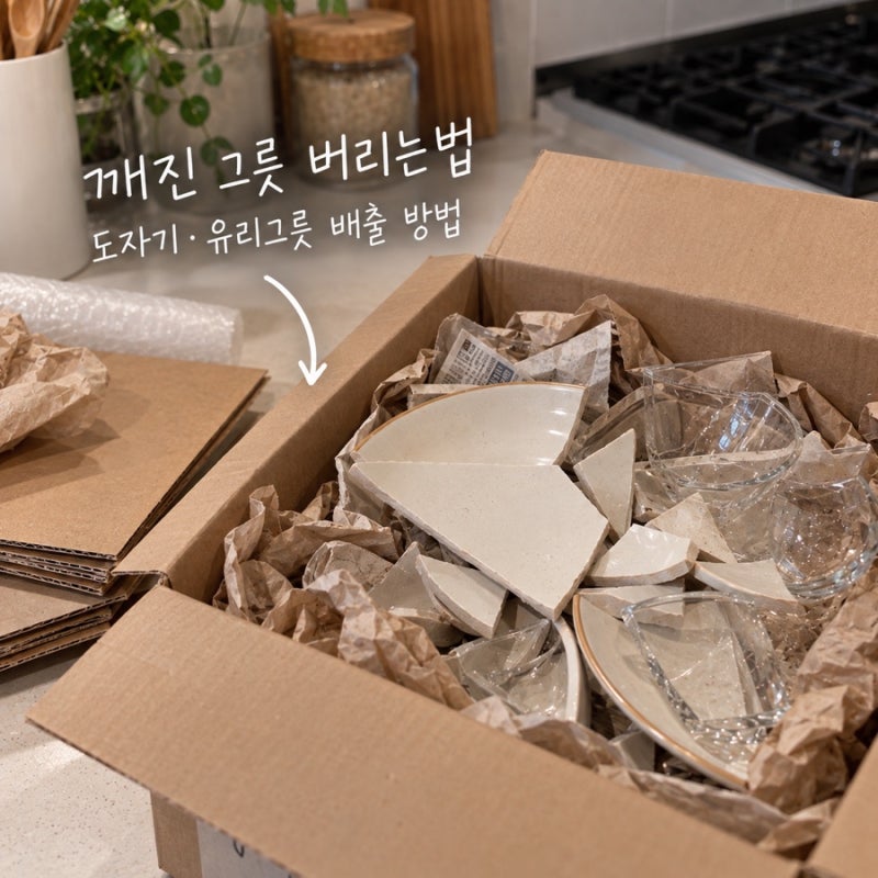 깨진 그릇 버리는법, 도자기 유리그릇 배출 방법