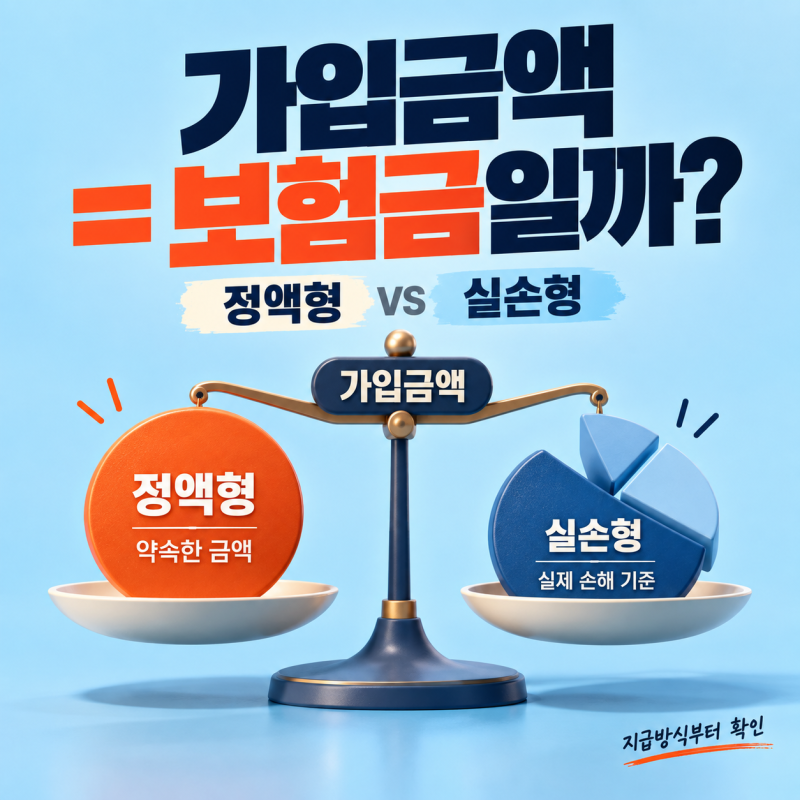 보험 가입금액과 실제 보험금은 같은 금액일까요? 정액형·실손형 차이부터 알아보기