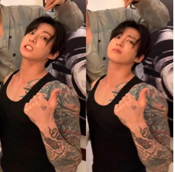 "팔부터 어깨까지 빼곡" BTS 정국, 파격적인 민소매 패션과 타투 공개