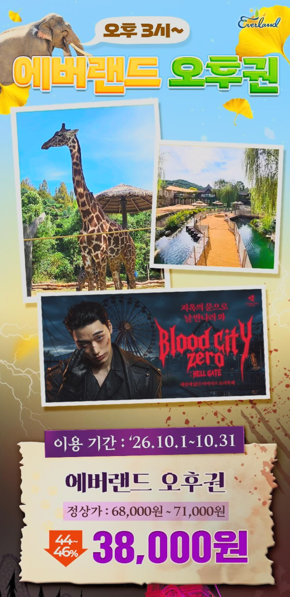 에버랜드 오후이용권 특가 가격 예매 사용방법 총정리