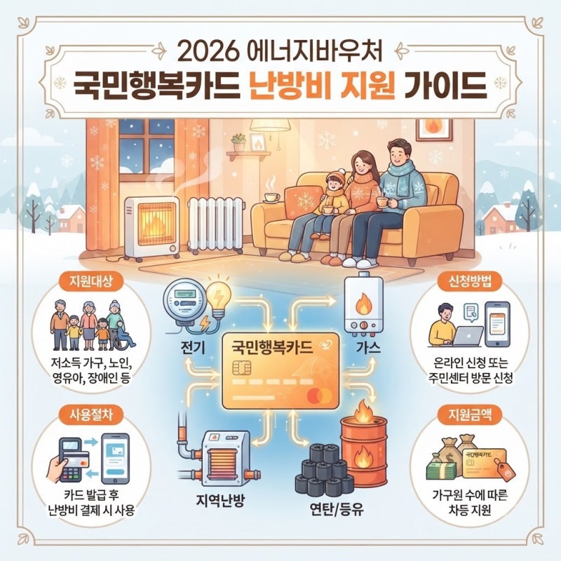 2026년 에너지바우처 국민행복카드 사용 시작일 및 발급 사용 팁