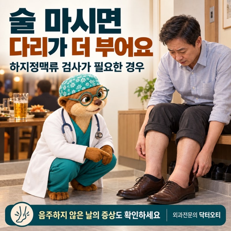 술 마시면 다리가 더 부어요｜하지정맥류 검사가 필요한 경우