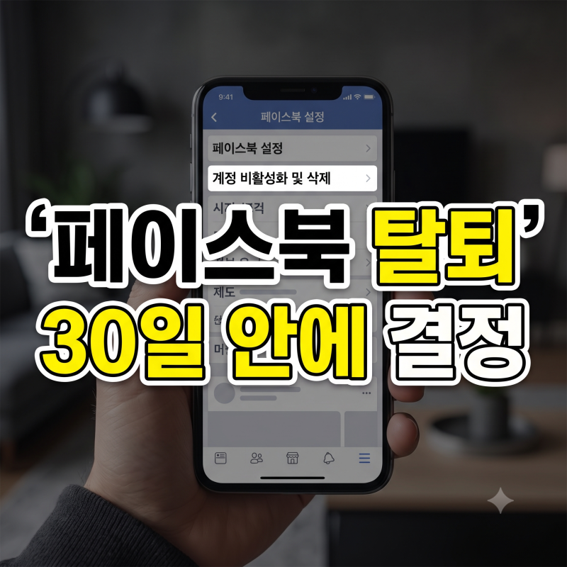 페이스북 비활성화 및 계정 탈퇴 방법: 복구 유예 기간과 주의사항 총정리