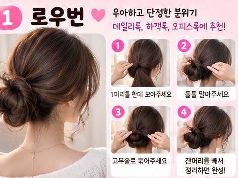 「여자 머리 예쁘게 묶는 법｜5분이면 완성되는 헤어스타일 모음」