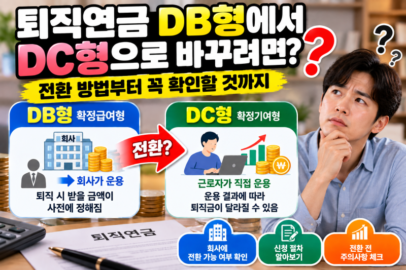 퇴직연금 DB형에서 DC형으로 바꾸려면? 전환 방법부터 꼭 확인할 것까지