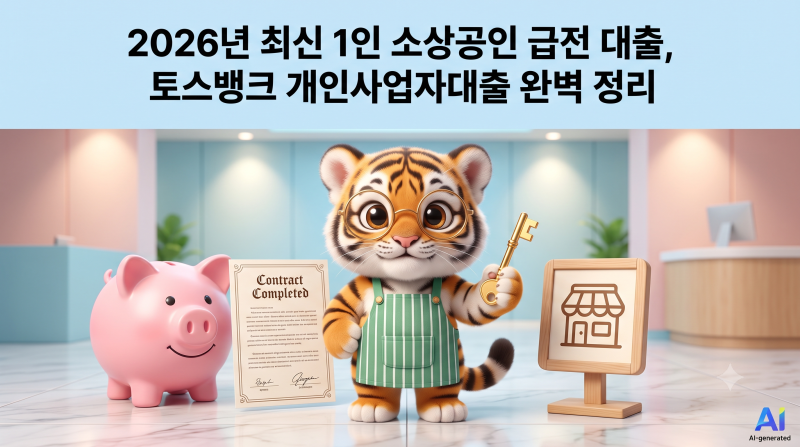 2026년 최신 1인 소상공인 급전 대출, 토스뱅크 개인사업자대출 조건 완벽 정리 (보증서/신용/....