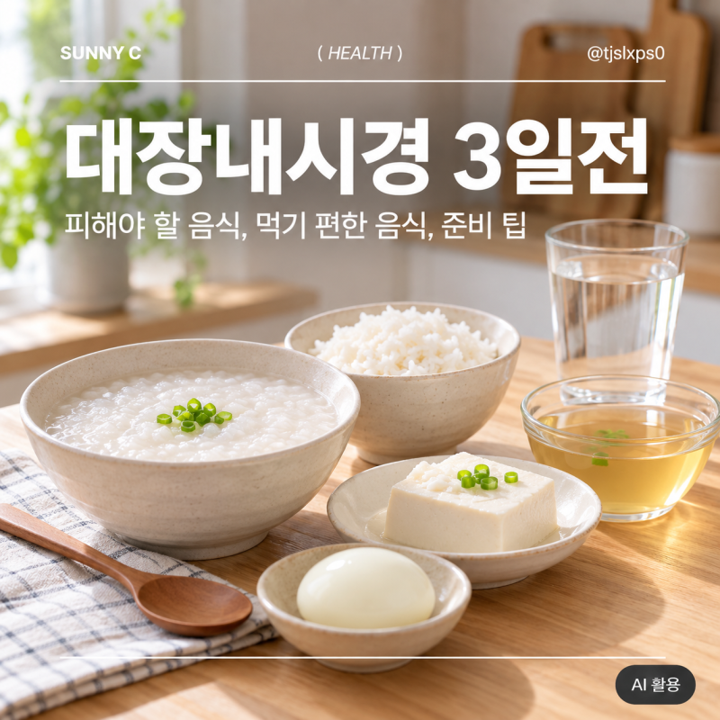 대장내시경 3일전 음식 뭐 먹어야 할까? 피해야 할 음식까지 정리