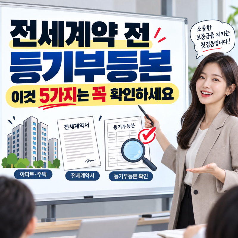 전세계약 전 등기부등본, 이것 5가지는 꼭 확인하세요｜전세사기 예방 체크리스트