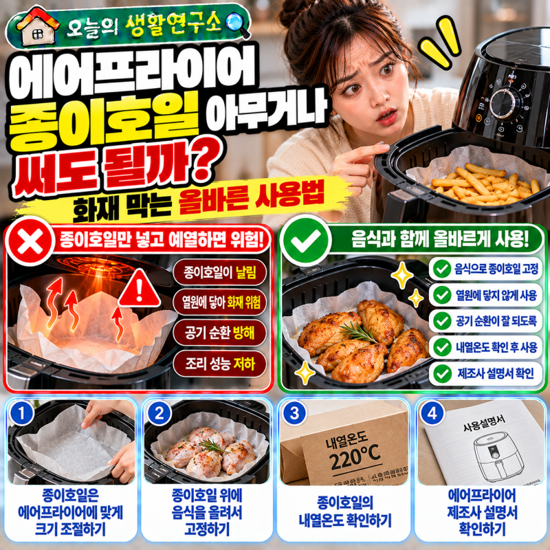 에어프라이어 종이호일 아무거나 써도 될까? 화재 막는 올바른 사용법