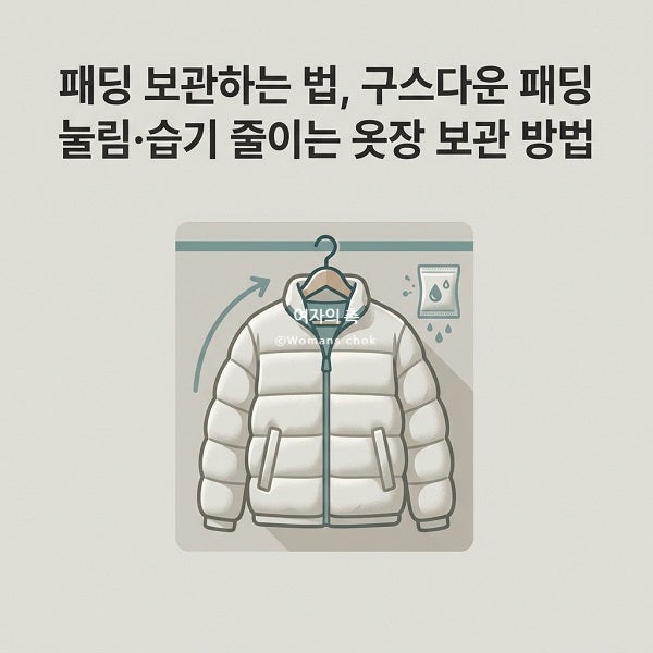 패딩 보관하는 법, 구스다운 패딩 눌림·습기 줄이는 옷장 보관 방법