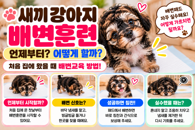 새끼강아지 배변훈련 언제부터?｜처음 집에 왔을 때 배변교육 방법 | 강아지 배변훈련 |