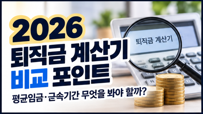 2026 퇴직금 계산기 비교 포인트, 평균임금·근속기간 무엇을 봐야 할까