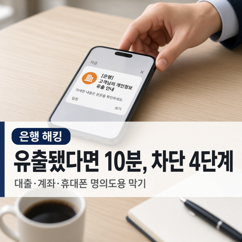 ▶ 은행 개인정보 유출됐다면, 10분 안에 끝내는 차단 4단계