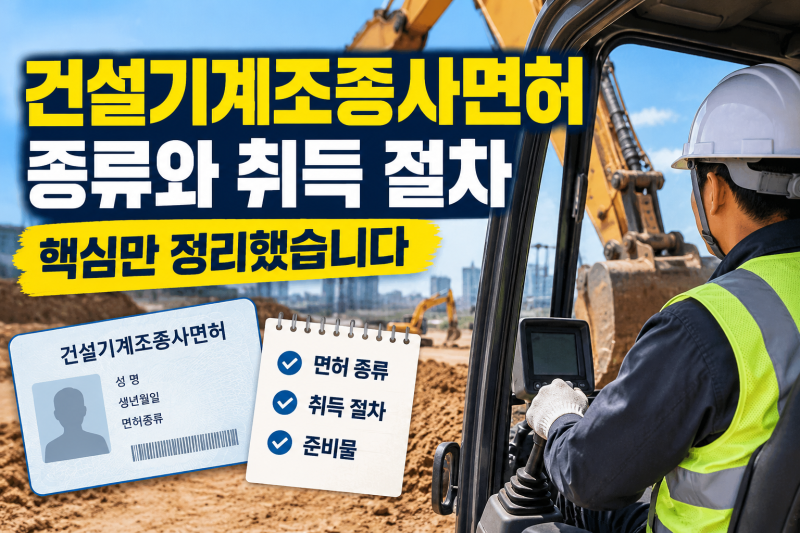 건설기계조종사면허 종류와 취득 절차 핵심만 정리했습니다