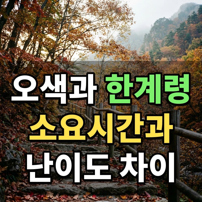 설악산 대청봉 등산코스 선택 오색과 한계령 소요시간과 난이도 차이 및 안전한 당일 산행 ....