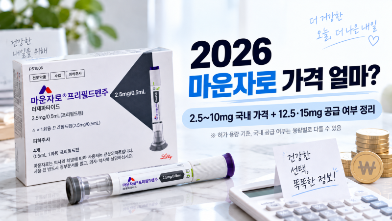 2026 마운자로 가격 얼마? 2.5 · 5 · 7.5 · 10mg 한 달 비용과 12.5 · 15mg 공급 여부