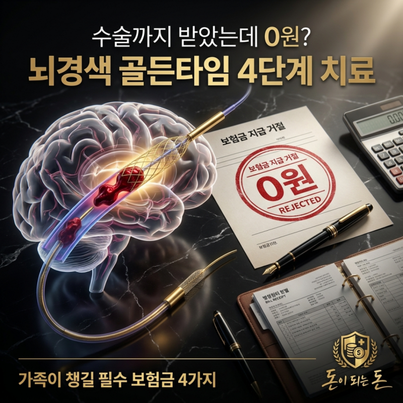"수술까지 받았는데 0원?" 뇌경색 골든타임 4단계 치료와 필수 보험금 4가지