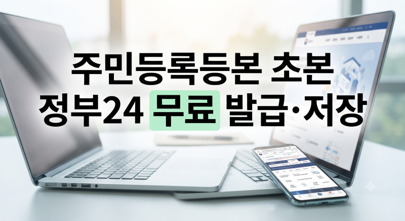 주민등록등본 초본 인터넷 발급 및 PDF 저장 방법 완벽 가이드 + 자녀