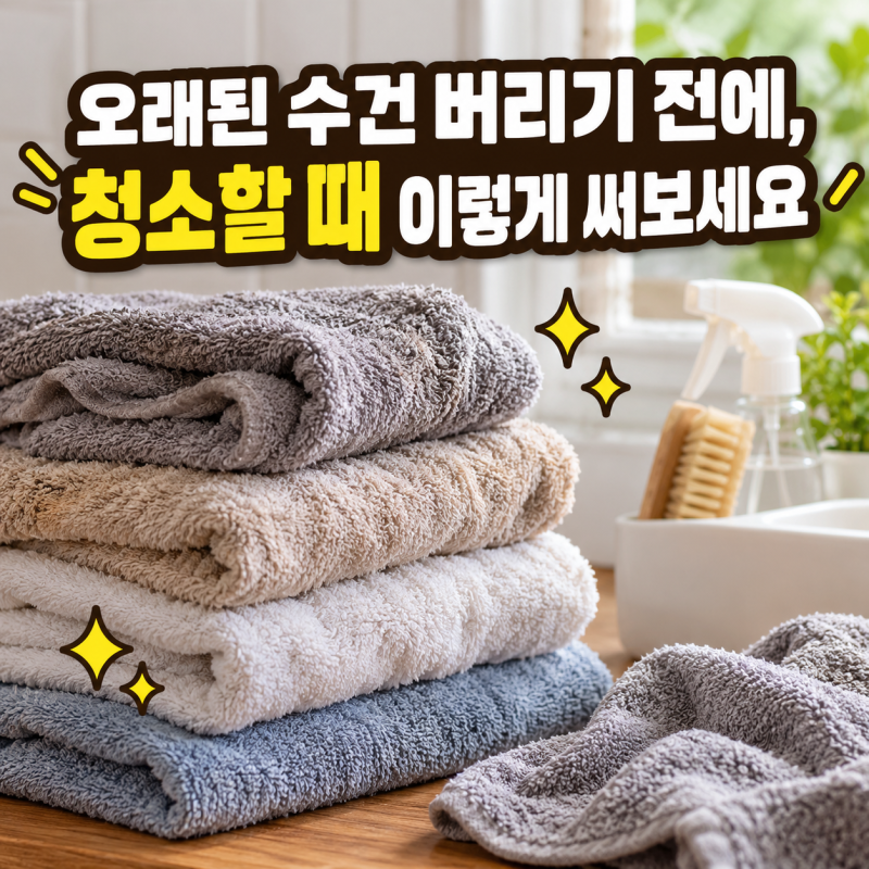 오래된 수건 버리기 전에, 청소할 때 이렇게 써보세요