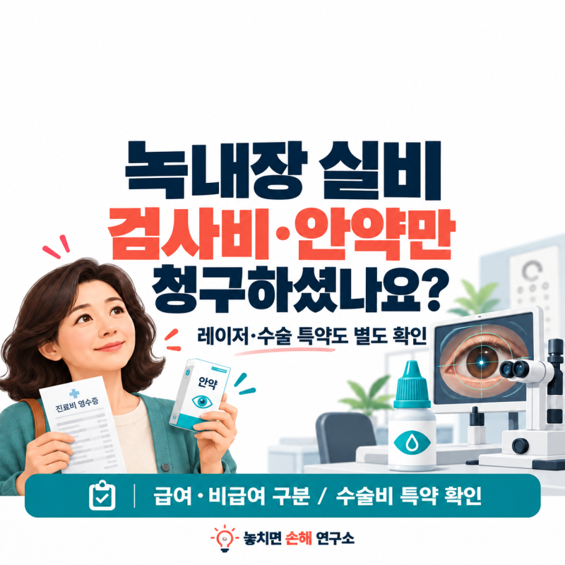 녹내장 실비, 검사비·안약만 청구하셨나요? 수술했다면 이것도 확인하세요