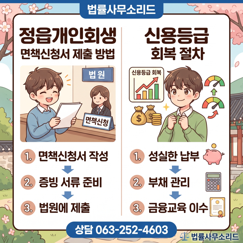 정읍개인회생 면책신청서 제출 방법과 신용등급 회복 절차