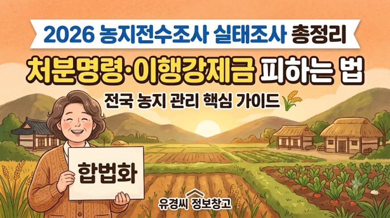 2026 농지전수조사 실태조사 총정리 | 처분명령·이행강제금 피하는 법 및 전국 농지 관리 핵....