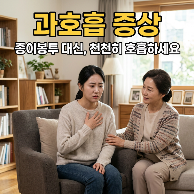 과호흡 증상, 종이봉투 대신 천천히 호흡하는 응급 대처