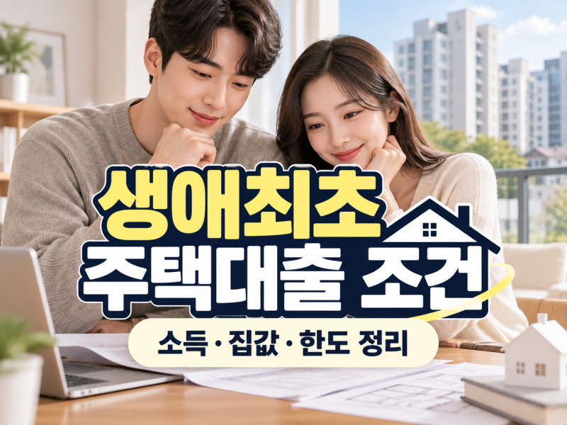 생애최초 주택대출 조건 2026소득·주택가격·한도 정리