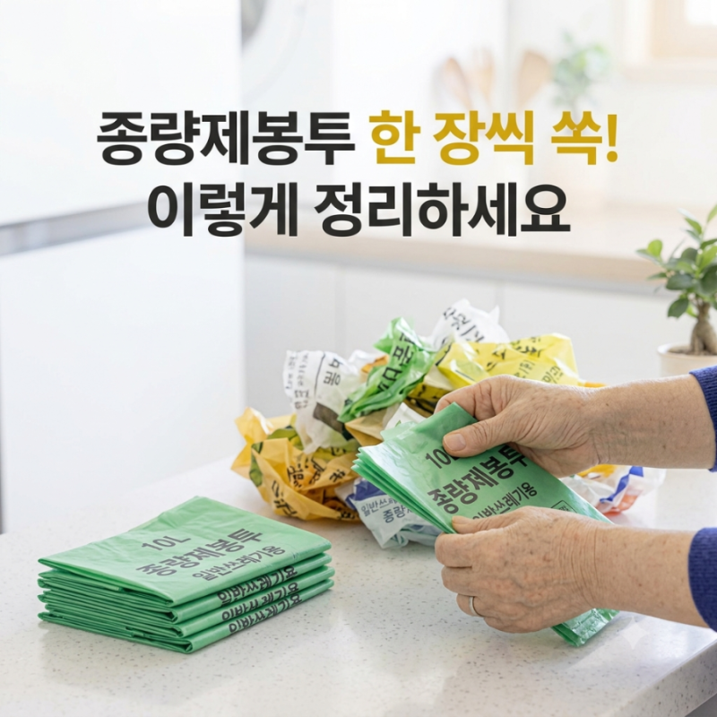 종량제봉투 한 장만 꺼내기 힘들다면? 이렇게 정리해두니 찾기 편해요