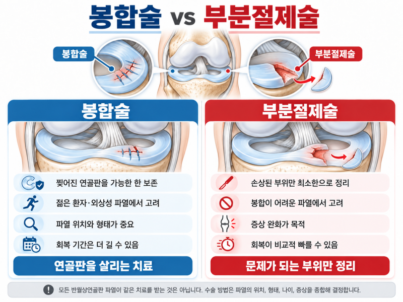 반월상연골판 파열, 수술이 필요한 경우는 언제일까요?