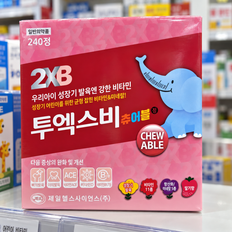 투엑스비 츄어블정 어린이 비타민, 성분과 복용법 주의사항 알아보기