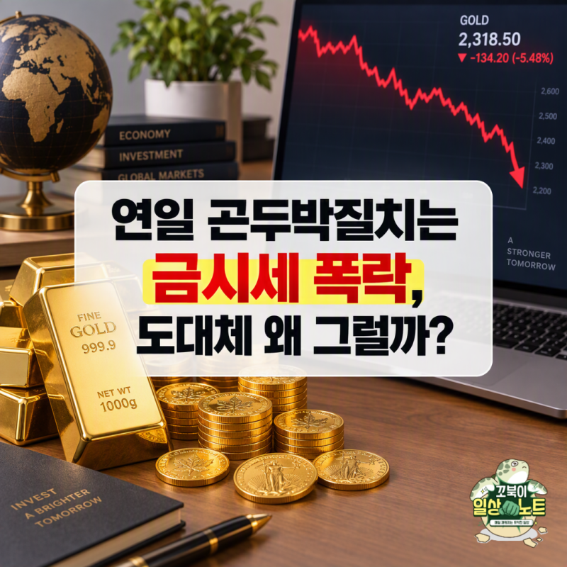 연일 곤두박질치는 금시세, 도대체 왜 이럴까? 초보자도 3분 만에 끝내는 금값 폭락 원인과 ....