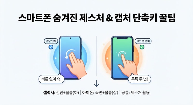 알아두면 무조건 편한 스마트폰 숨겨진 제스처 및 화면 캡처 단축키
