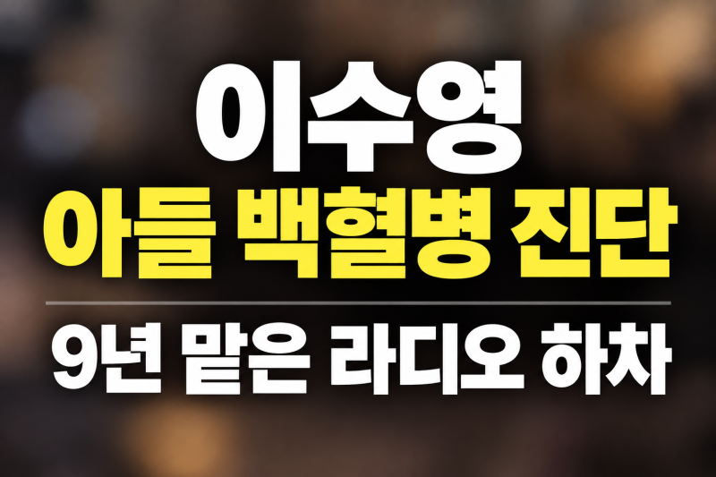 이수영 아들 백혈병 치료 위해 라디오 중단(+근황 남편)